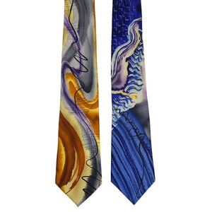 TWO Jerry GARCIA SILK Ties Collection 61 Birdland, Lady With Argyle Socks